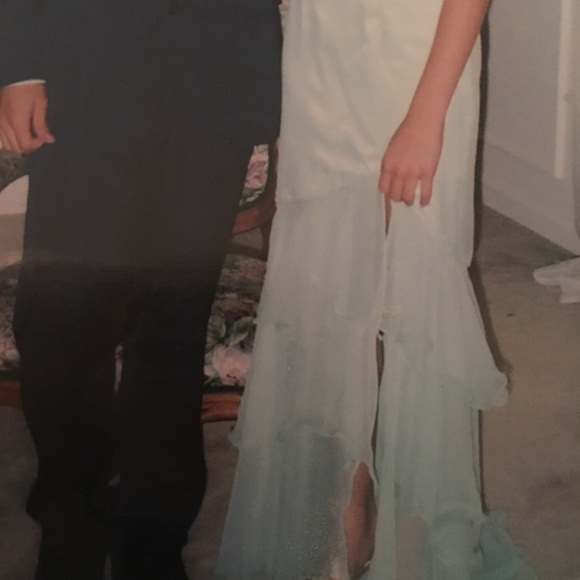 Homecoming / pageant dress seafoam green with wrap - Picture 3 of 8